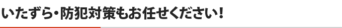 いたずら・防犯対策もお任せください！